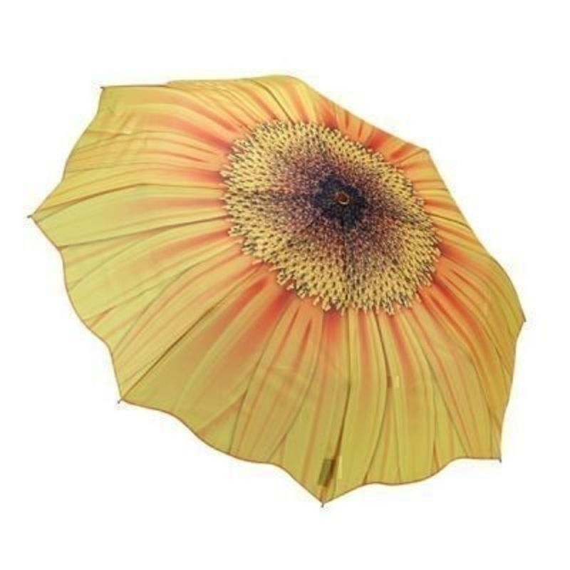 This beautiful sunflower umbrella comes from a top selling range consisting of beautiful floral designs, with detailing and colours second to none. Shaped edges give that extra wow factor. Featuring virtually unbreakable fiberglass ribs, fully automatic o